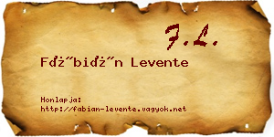 Fábián Levente névjegykártya