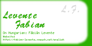 levente fabian business card