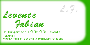 levente fabian business card